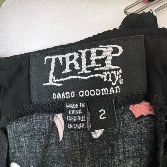 Tripp Women's 2X Corset Slip Dress Black Skull Koi Fish Print Lace Trim Gothic - Picture 5 of 7